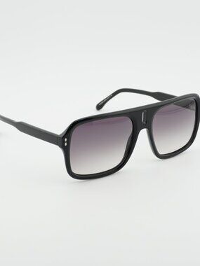 Isabel Marant IM 0125/S 0807 9O Sunglasses Black Square Frame, Grey Lenses